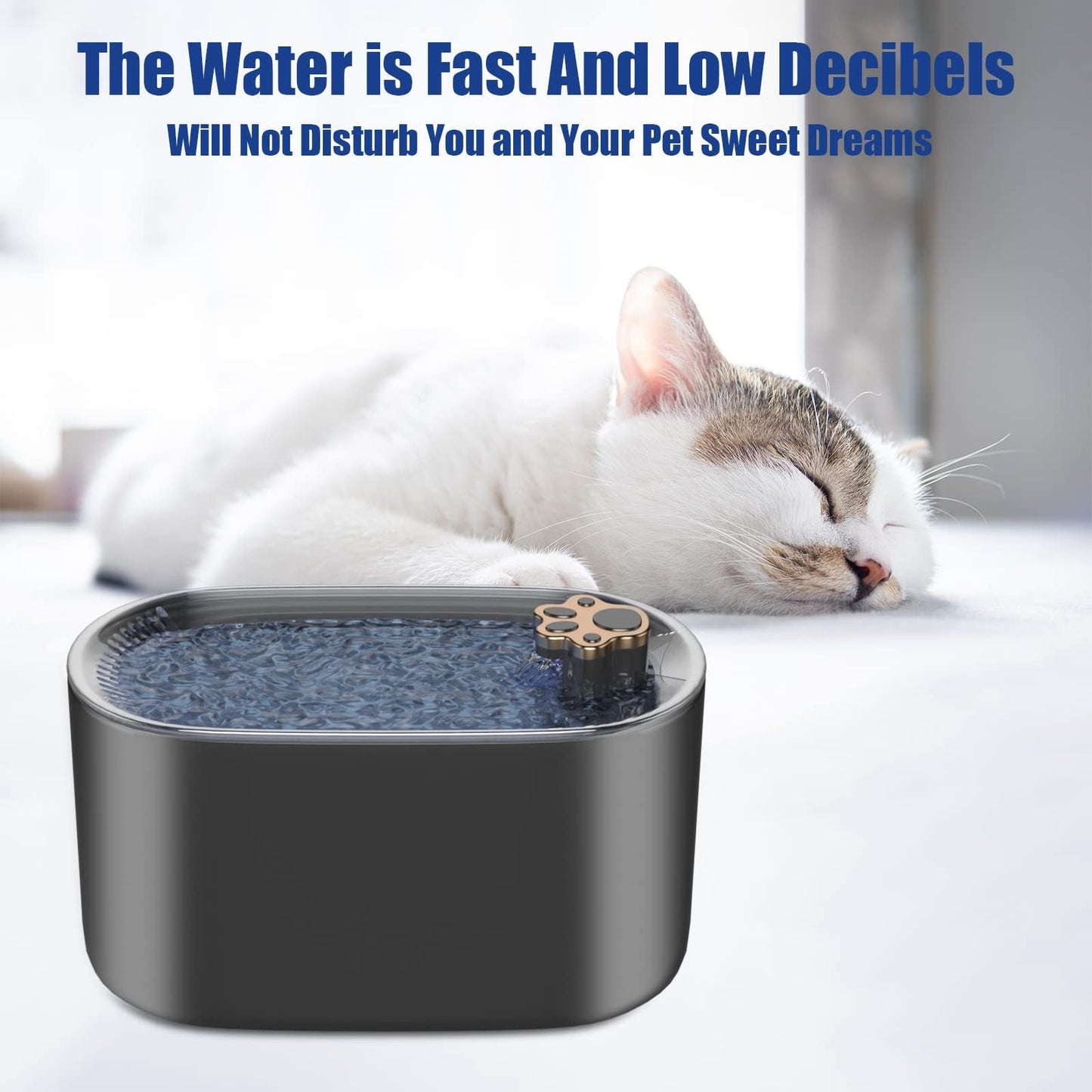 Fontaine à Eau Automatique 3L pour Chats et Chiens – Distributeur Ultra-Silencieux avec Filtre et Lumière LED